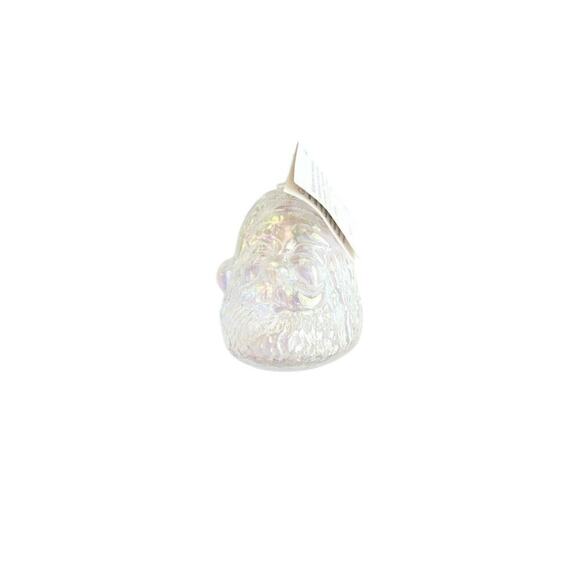 NWT Glass Eye Studio Christmas Ornament Santa Clear Iridescent . - Picture 1 of 1